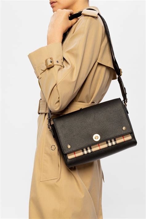 Burberry Leather and Vintage Check Note Crossbody Bag